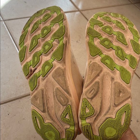 Hoka Sneakers in Cream with Orange and Green Accents - Picture 7 of 7